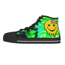 Load image into Gallery viewer, Tie-Dye "Zombie Smiley" Chuck-style Shoes